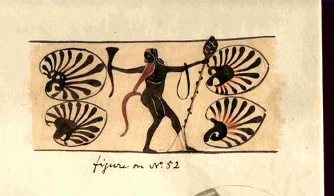 (52) satyr from lekythos, 1826